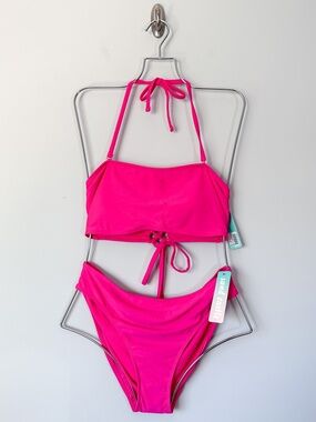 Sand Castle Hot Pink Bandeau Bikini Set